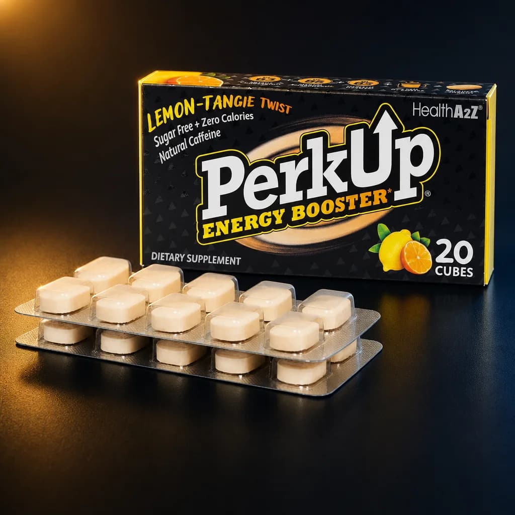 PerkUp Energy Booster Lemon-Tangie Twist — 20 cubes with blister strip